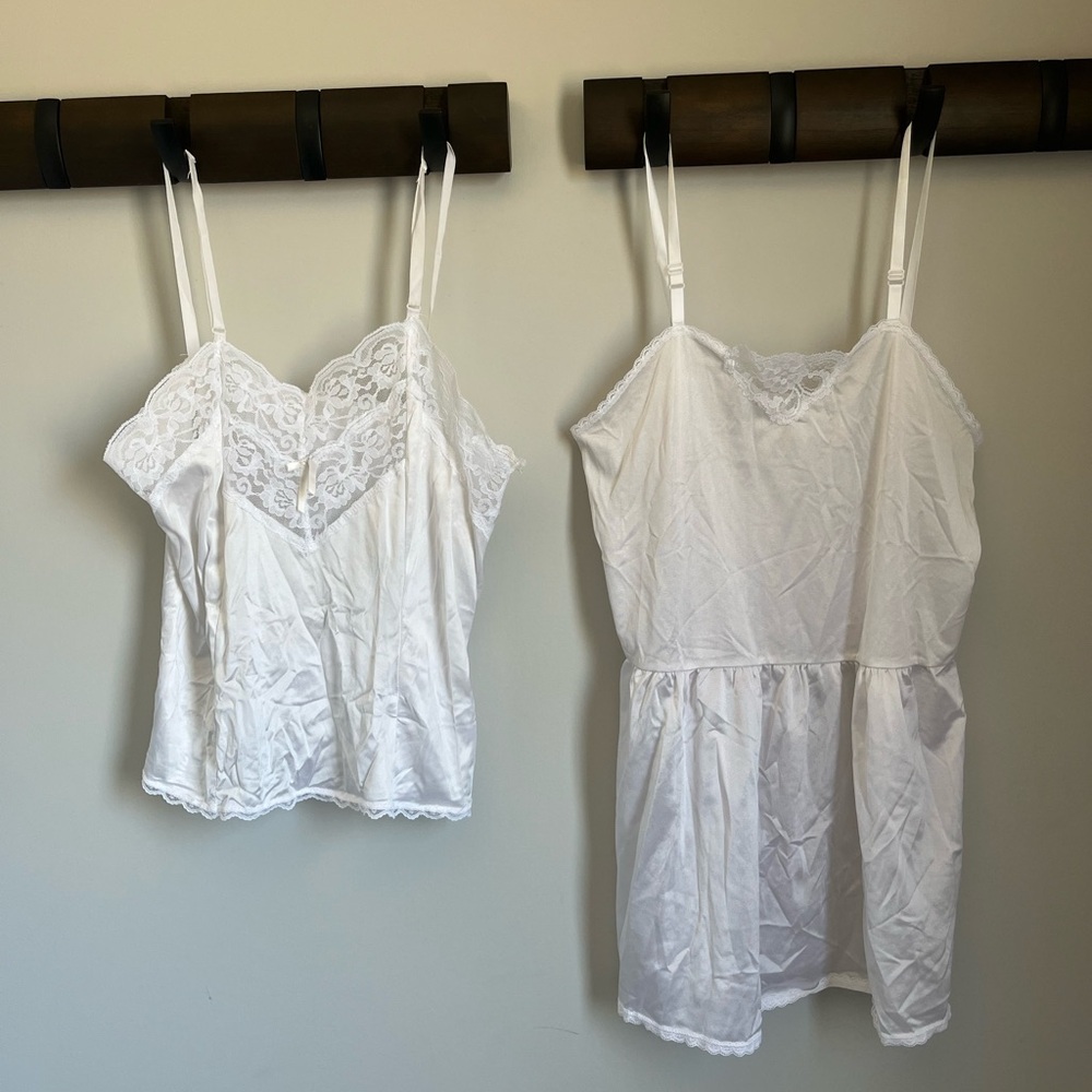 Vintage White Lace Chemise Set